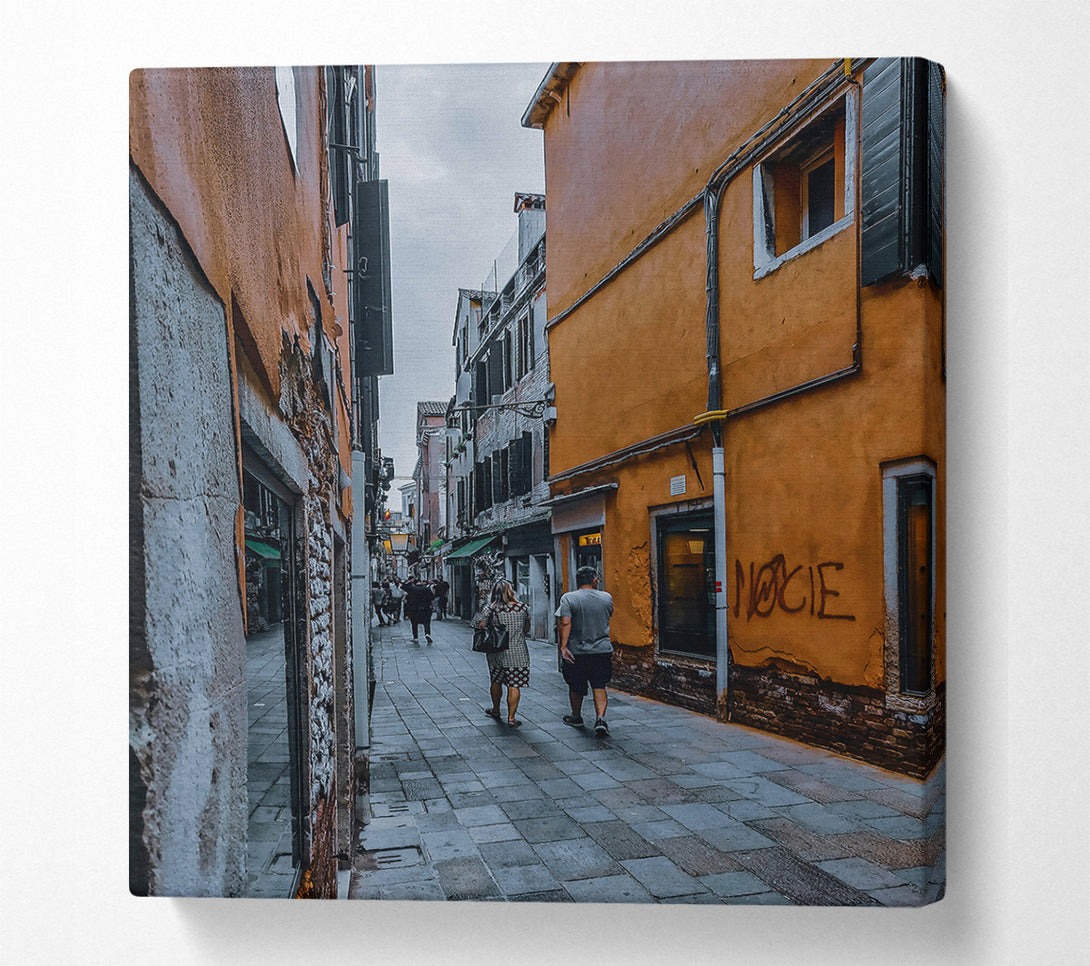  A Canvas Print of Orange Walls Of Venice Canvas Art