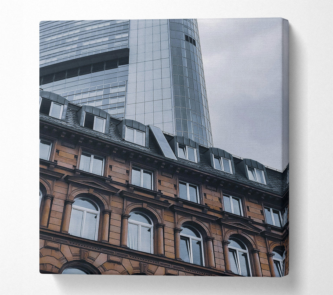  A Canvas Print of Blue Hues And Stone Facade Canvas Print
