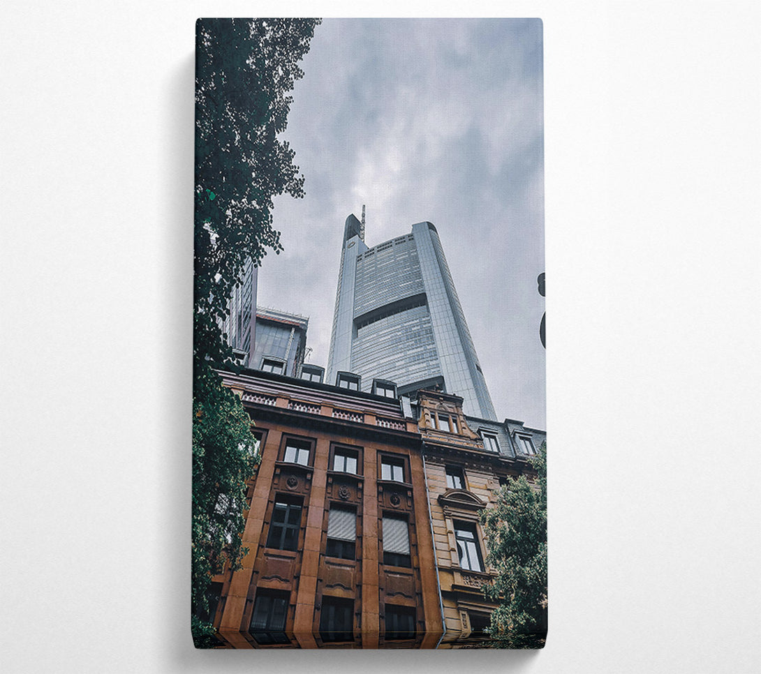  A Canvas Print of Brown Buildings & Skyward Glance Canvas Wall Art