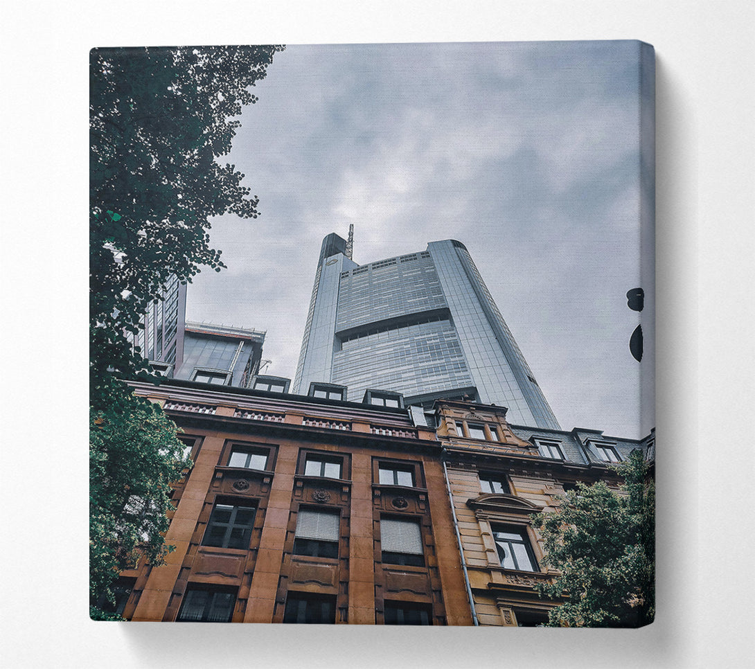  A Canvas Print of Brown Buildings & Skyward Glance Canvas Wall Art