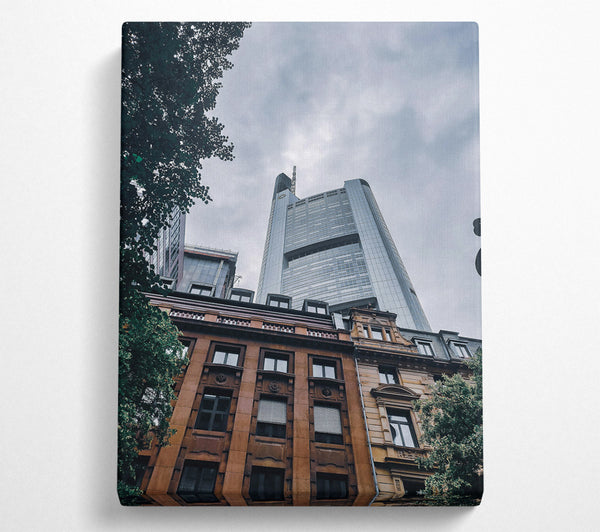  A Canvas Print of Brown Buildings & Skyward Glance Canvas Wall Art