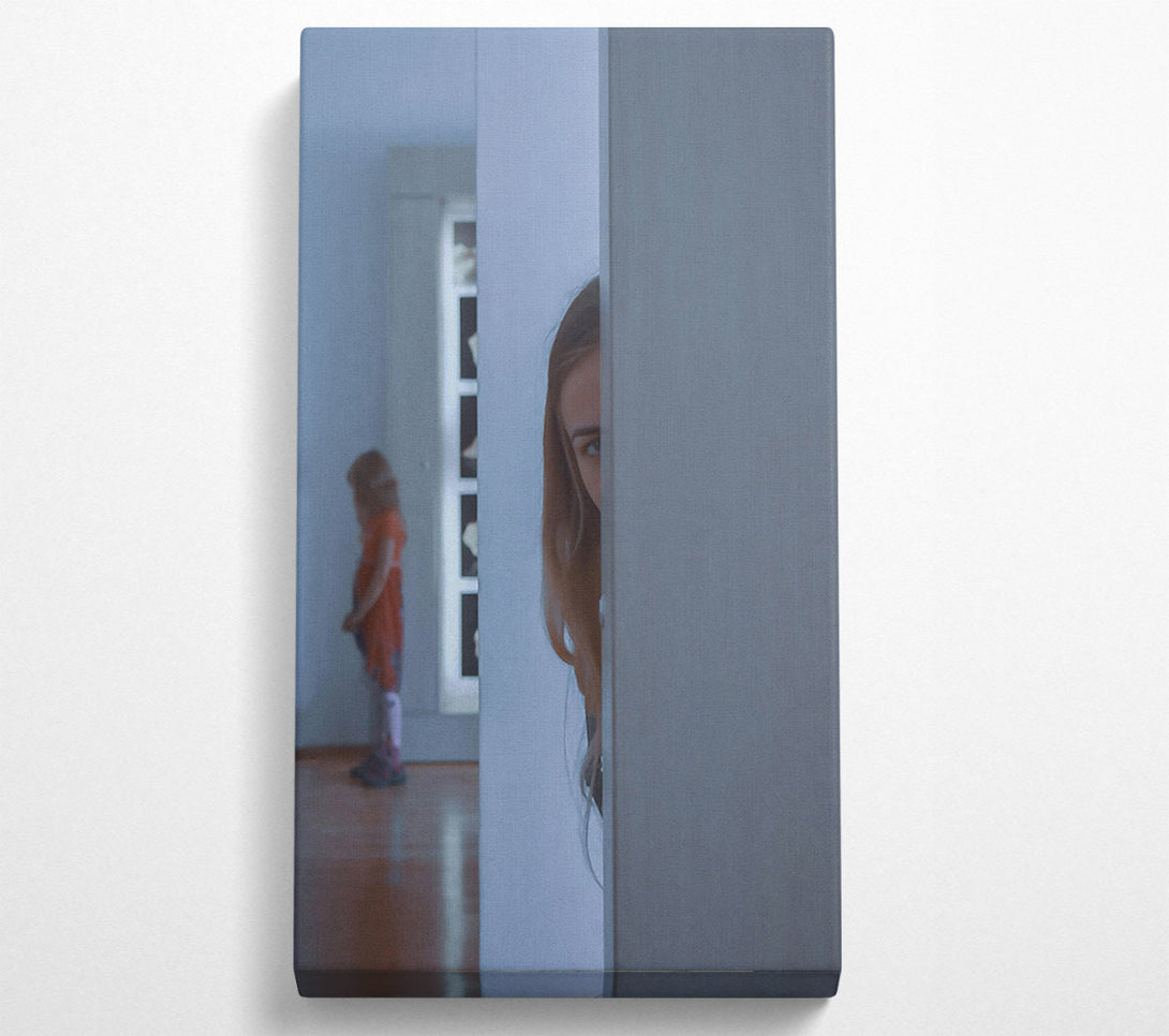  A Canvas Print of Blue Glance Behind Door Canvas Wall Art