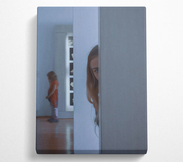  A Canvas Print of Blue Glance Behind Door Canvas Wall Art