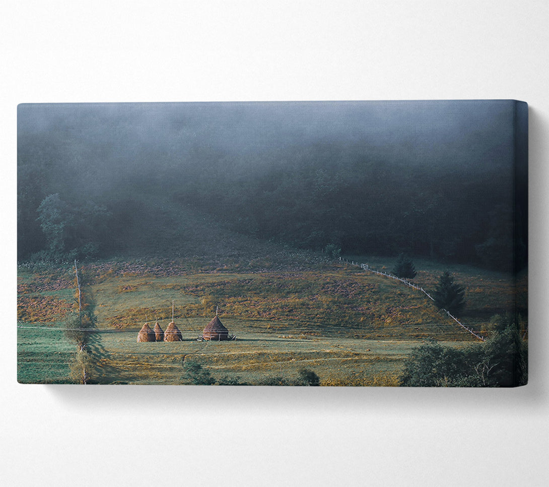  A Canvas Print of Green Haystacks In Mist Canvas Wall Art