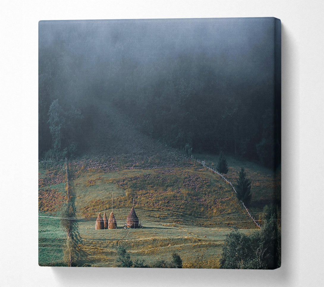  A Canvas Print of Green Haystacks In Mist Canvas Wall Art