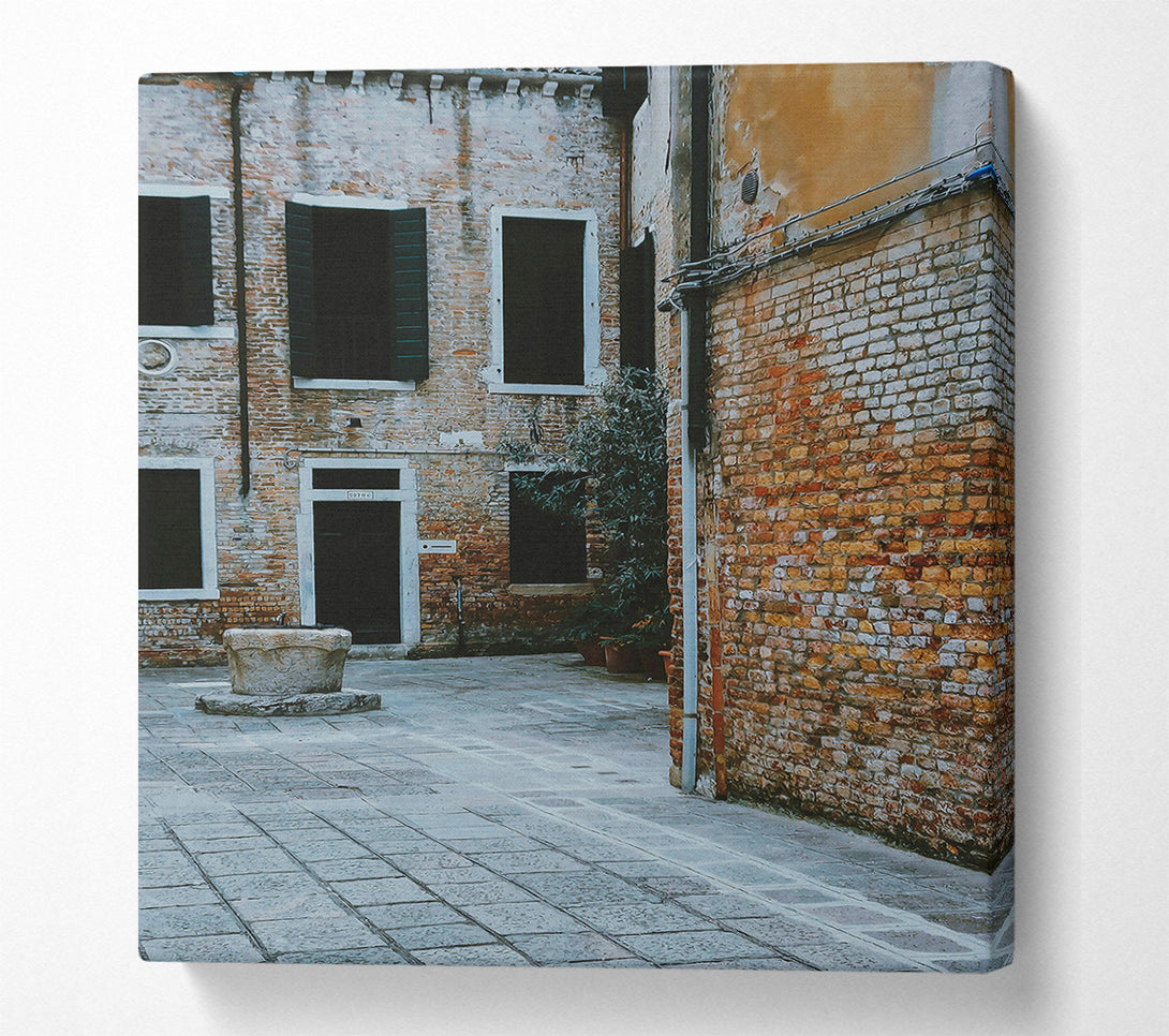 A Canvas Print of The Grey Courtyard Canvas Print