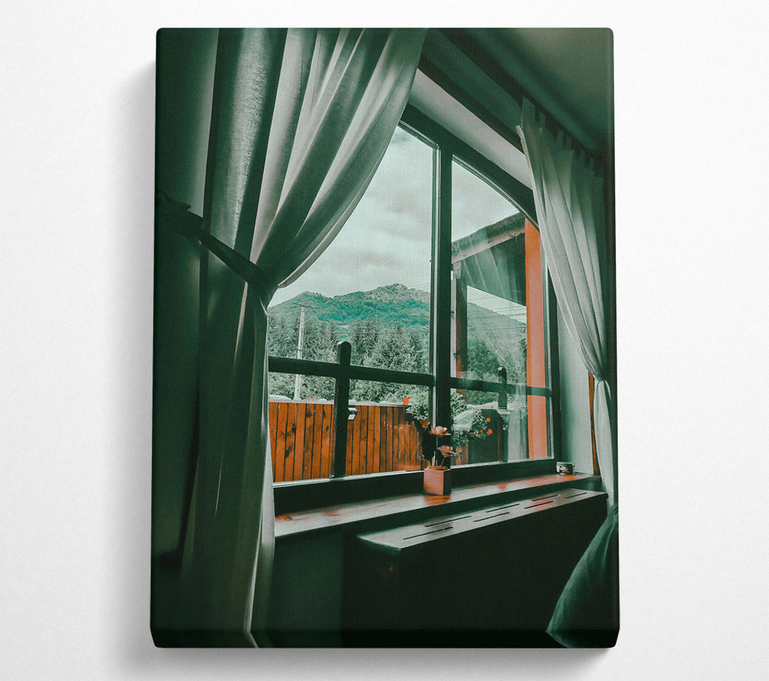  A Canvas Print of Green Window View Canvas Wall Art