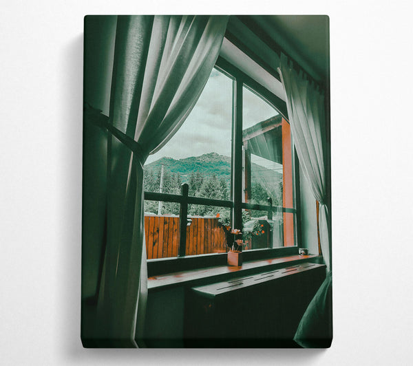  A Canvas Print of Green Window View Canvas Wall Art