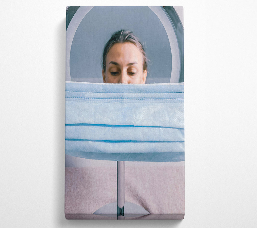  A Canvas Print of Blue Mask Reflection Canvas Print
