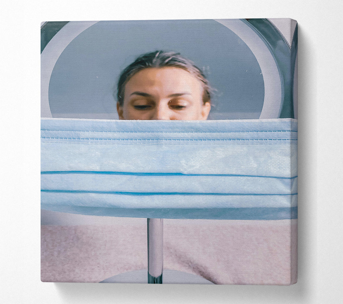  A Canvas Print of Blue Mask Reflection Canvas Print