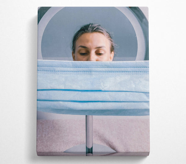  A Canvas Print of Blue Mask Reflection Canvas Print