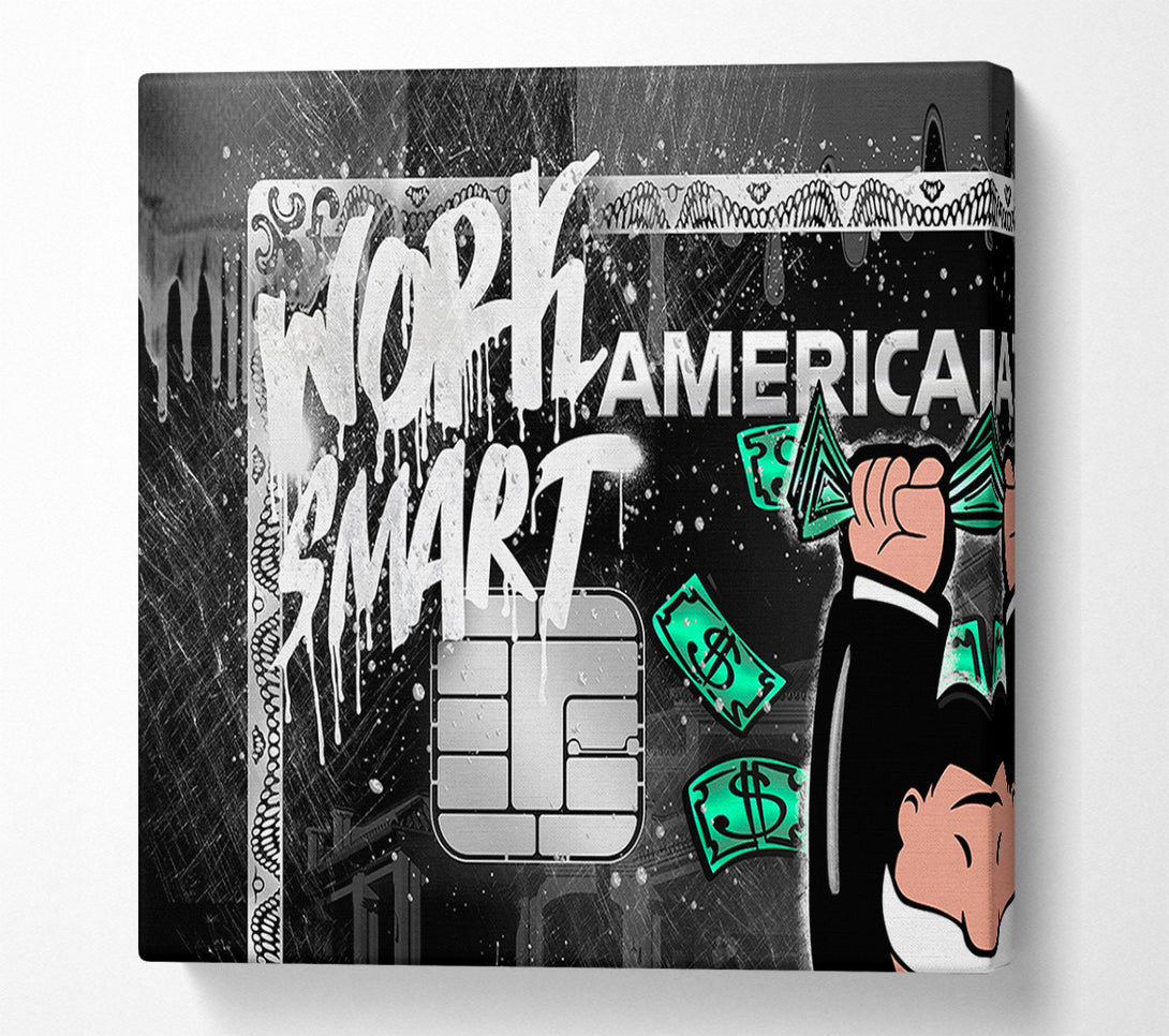  A Canvas Print of Monopoly Man Bank Card Canvas Print