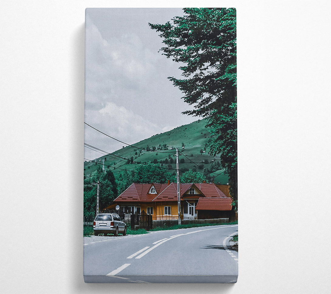  A Canvas Print of Green Hills And Red Roofs Canvas Art