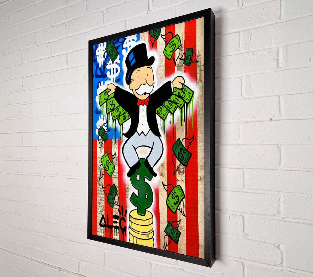  A Canvas Print of Monopoly Usa Flag Canvas Print