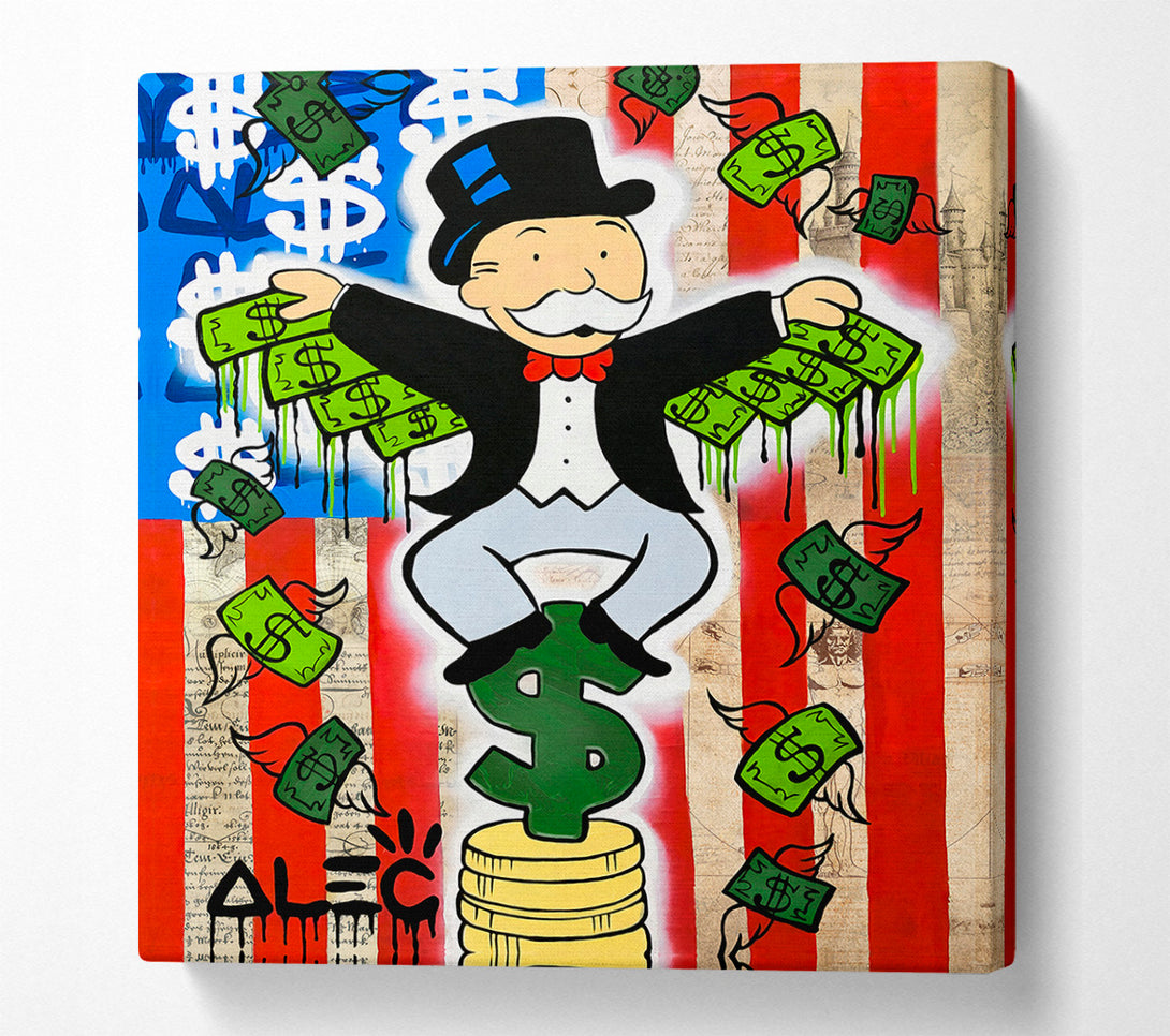  A Canvas Print of Monopoly Usa Flag Canvas Print