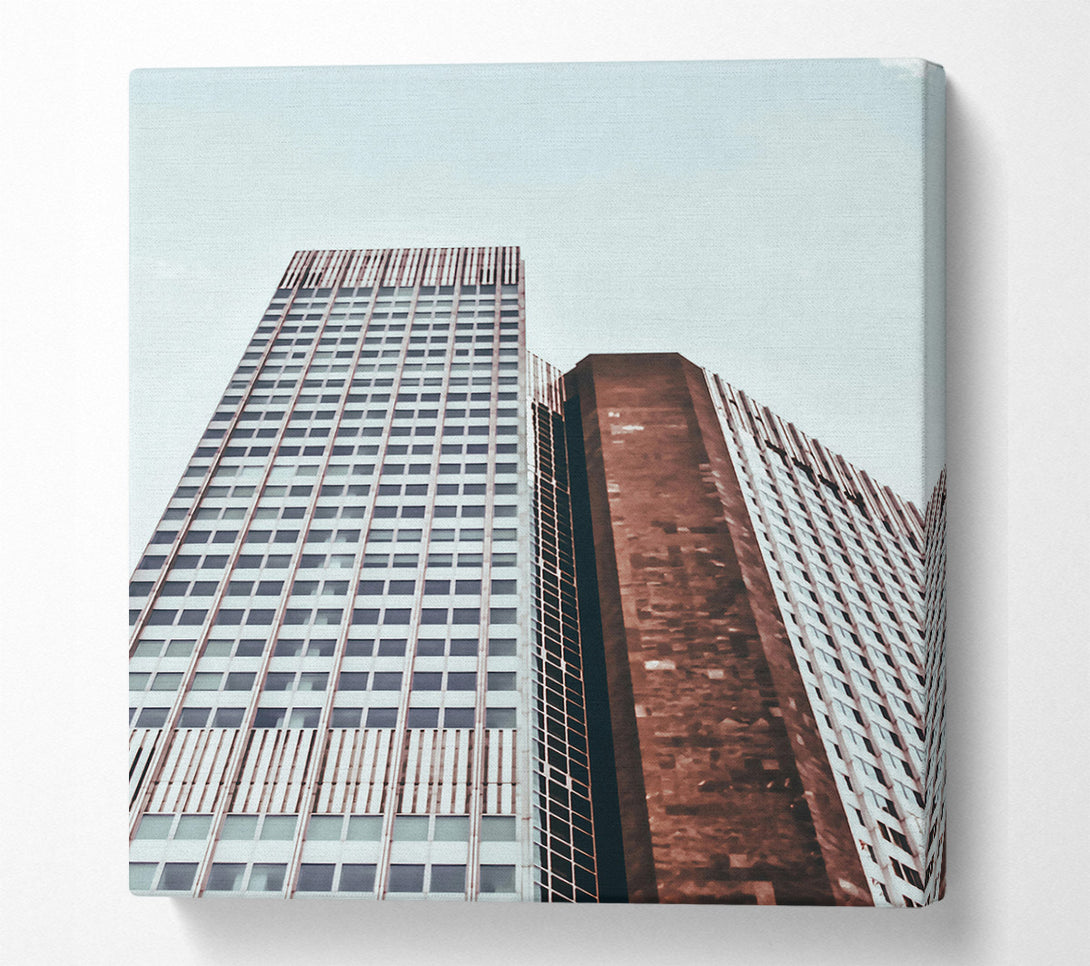  A Canvas Print of Brown Brick Skyscrapers Canvas Print