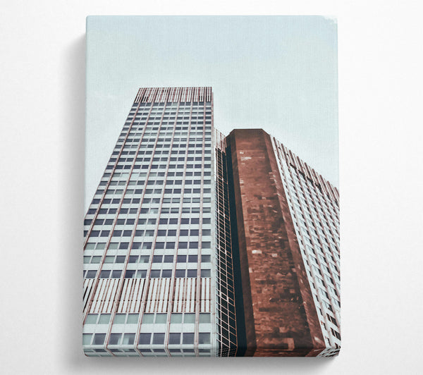  A Canvas Print of Brown Brick Skyscrapers Canvas Print