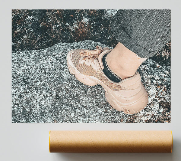 Pale Pink Footprints Print