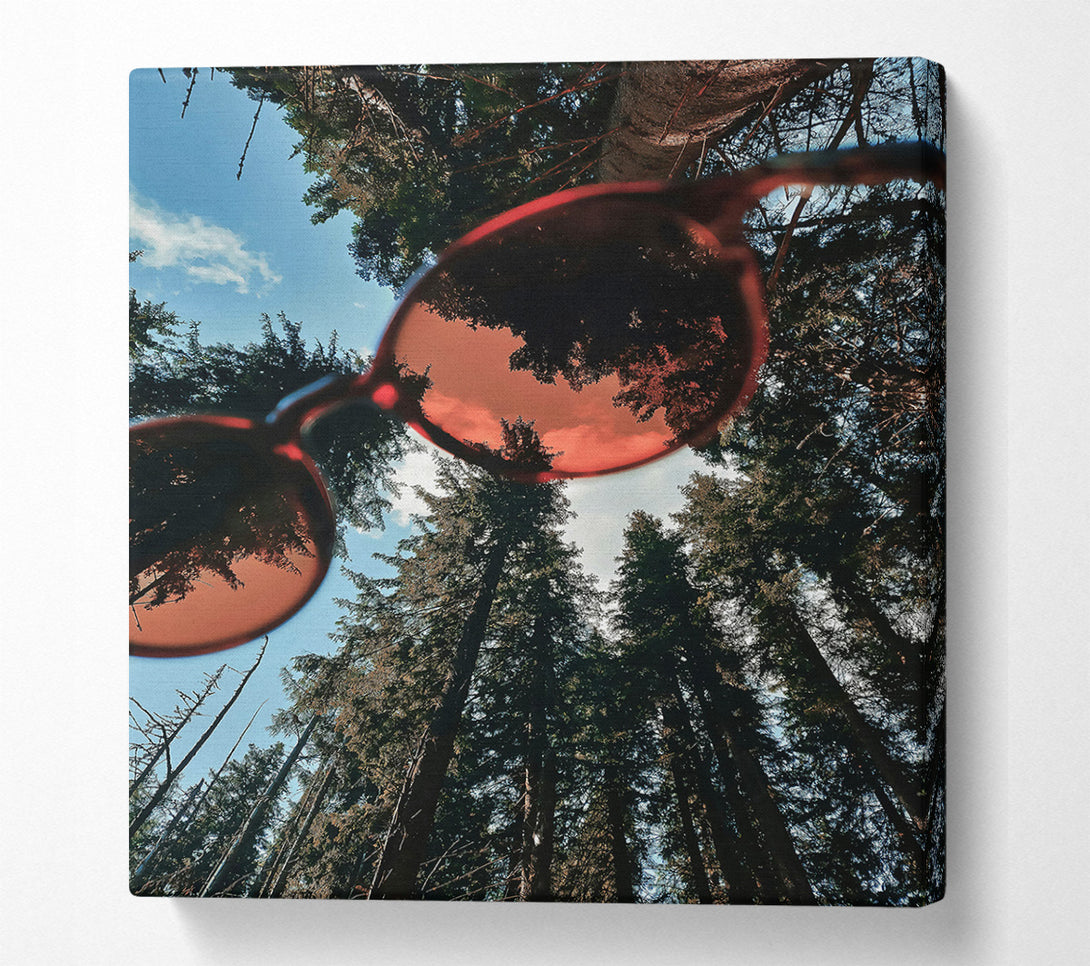  A Canvas Print of Red Lens Forest View Canvas Wall Art