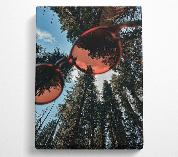  A Canvas Print of Red Lens Forest View Canvas Wall Art
