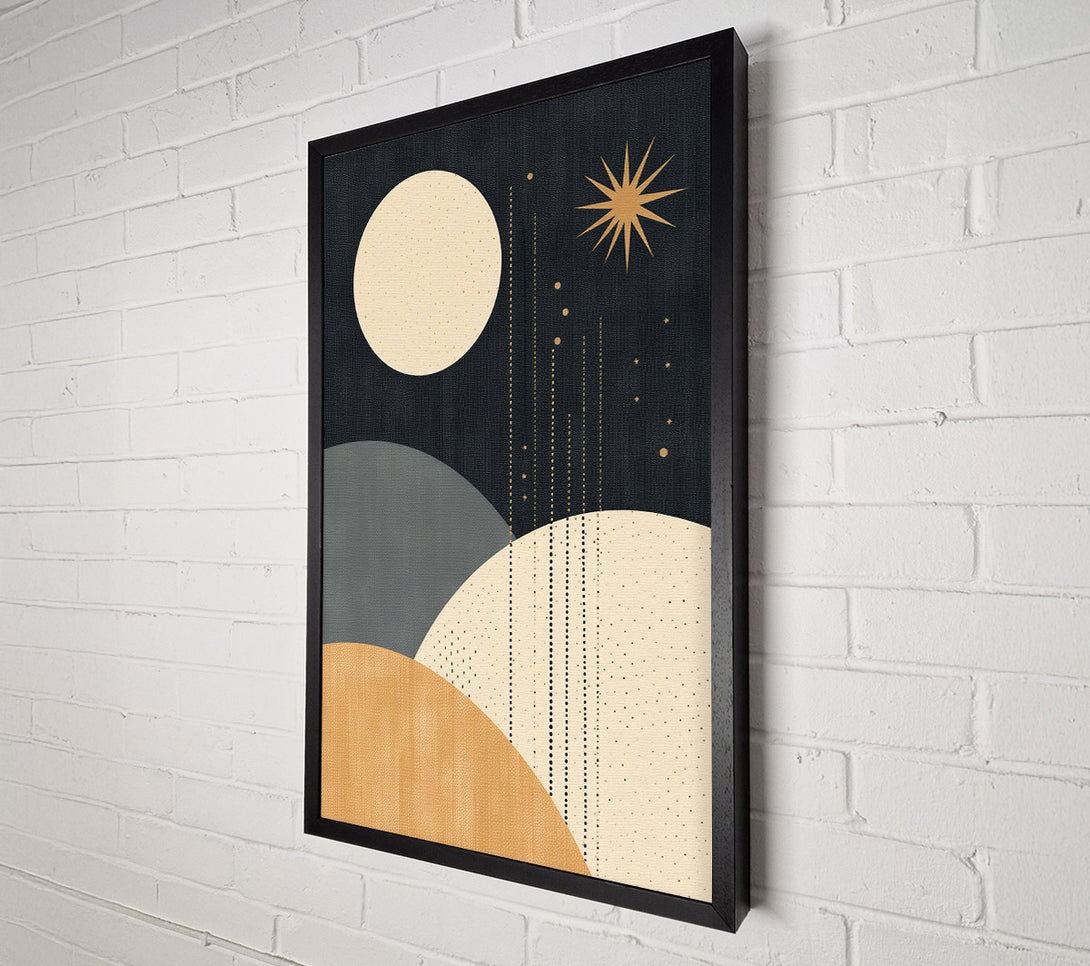  A Canvas Print of Moon And Stars Bohemian Shapes Canvas Print