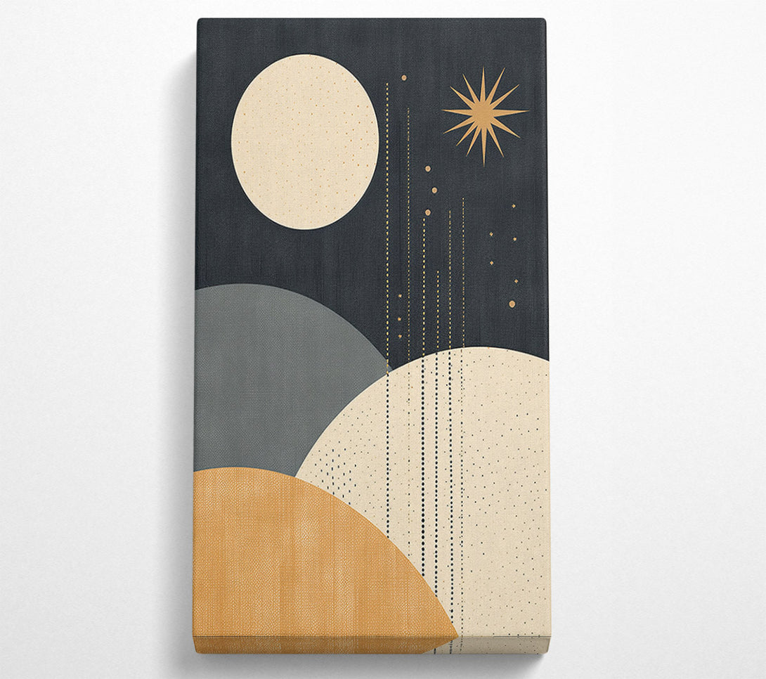  A Canvas Print of Moon And Stars Bohemian Shapes Canvas Print
