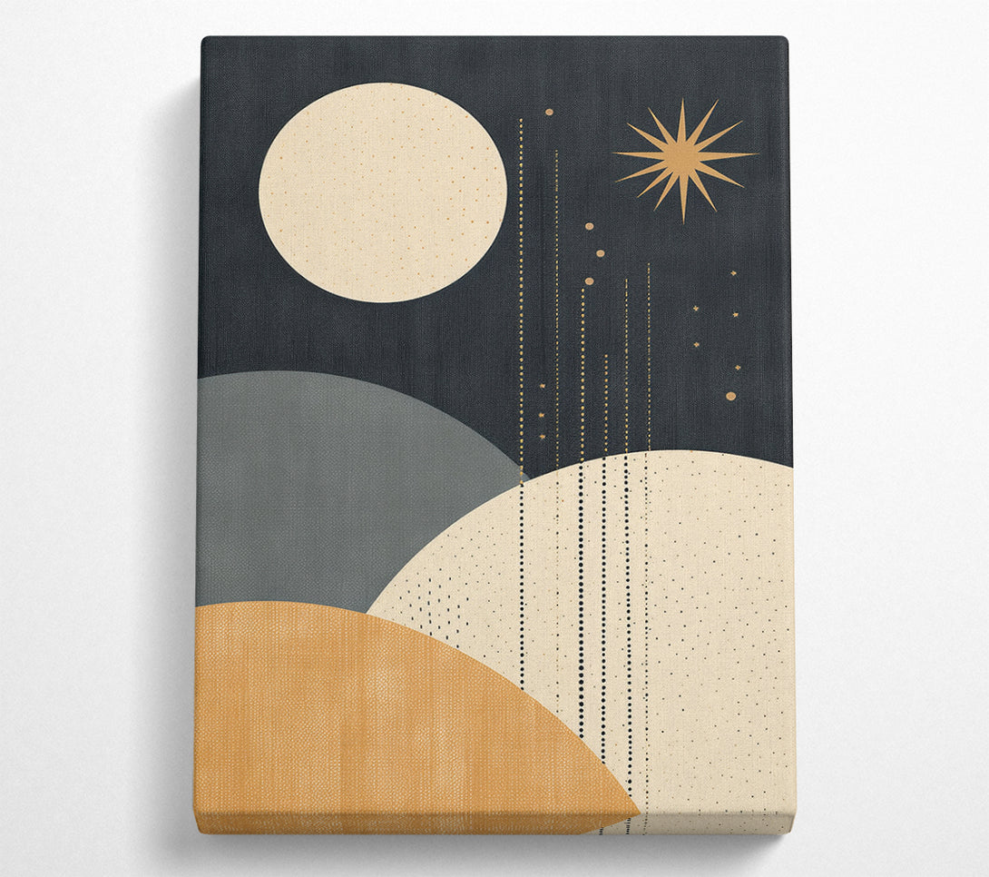  A Canvas Print of Moon And Stars Bohemian Shapes Canvas Print