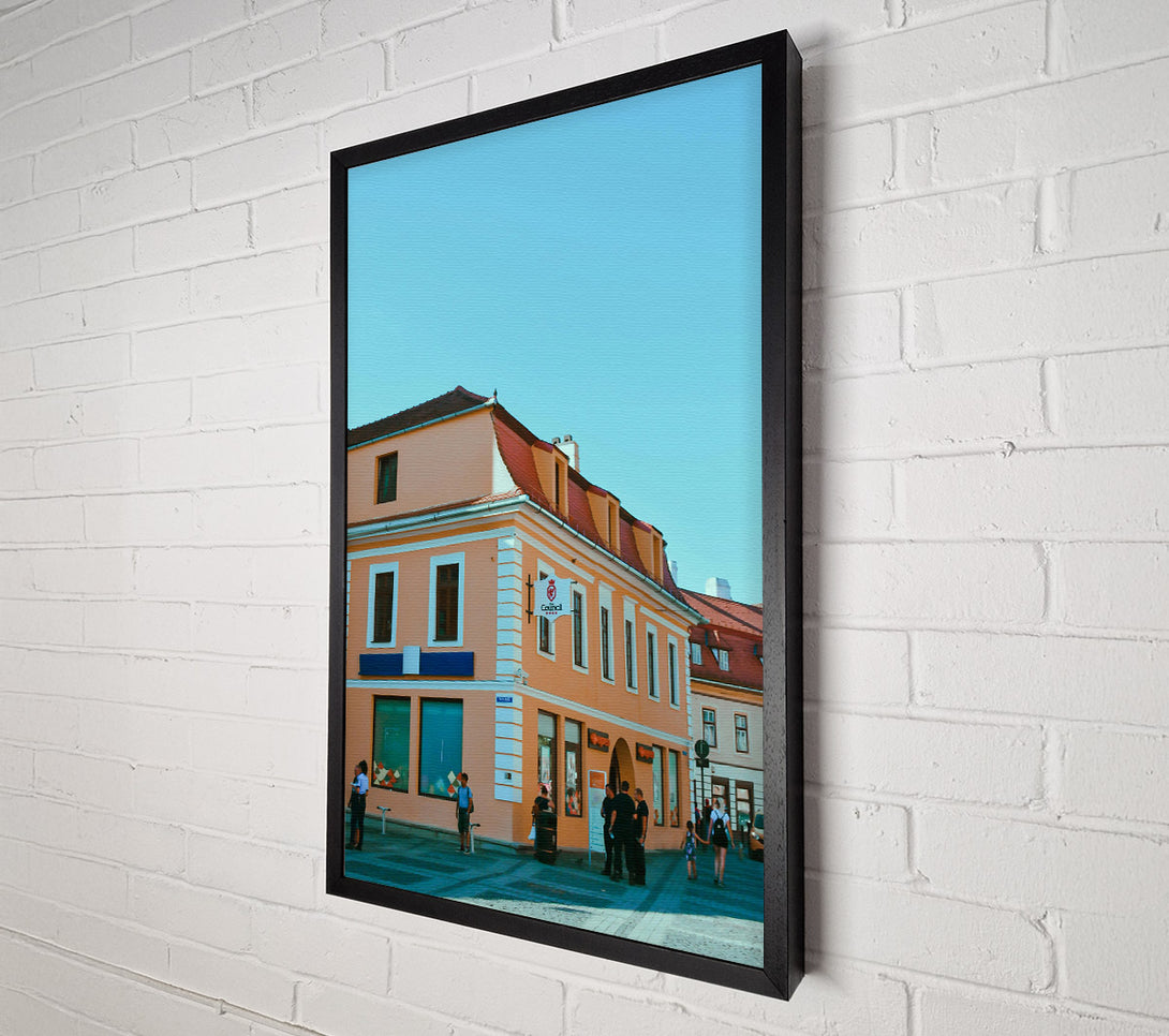  A Canvas Print of Orange Building Corner Canvas Wall Art