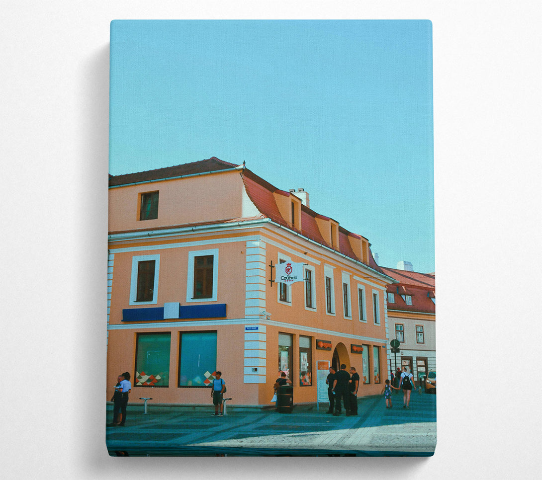  A Canvas Print of Orange Building Corner Canvas Wall Art
