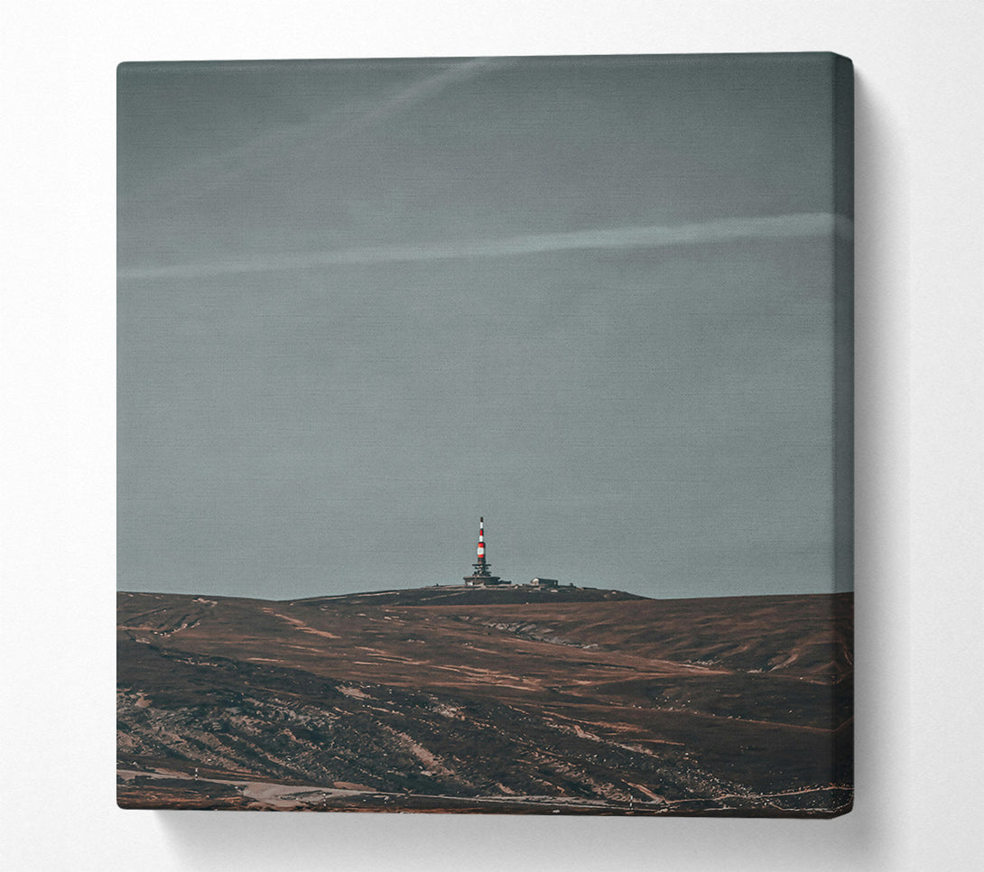  A Canvas Print of Gray Sky, Red Tower Canvas Print