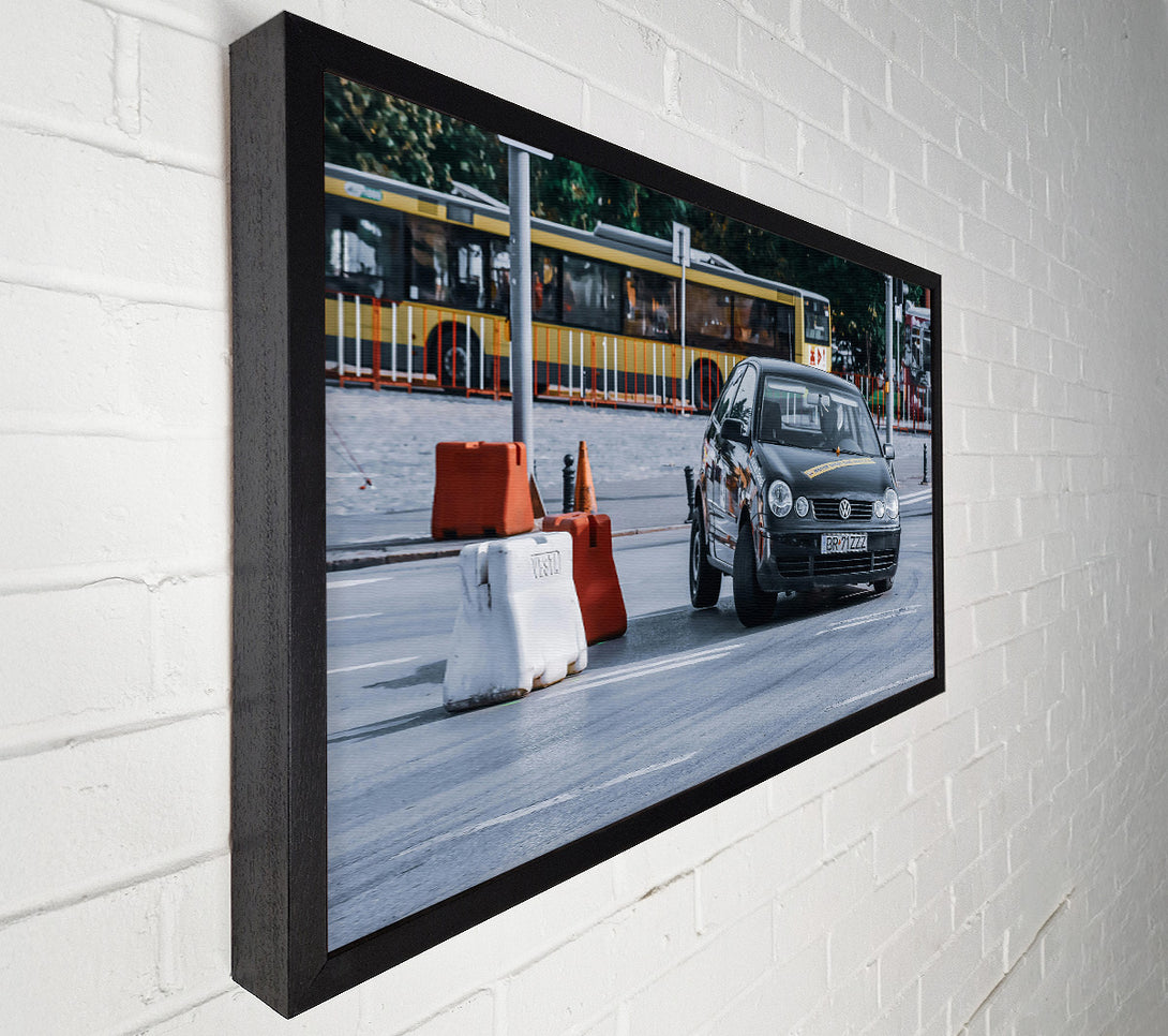  A Canvas Print of Black Car In City Canvas Art