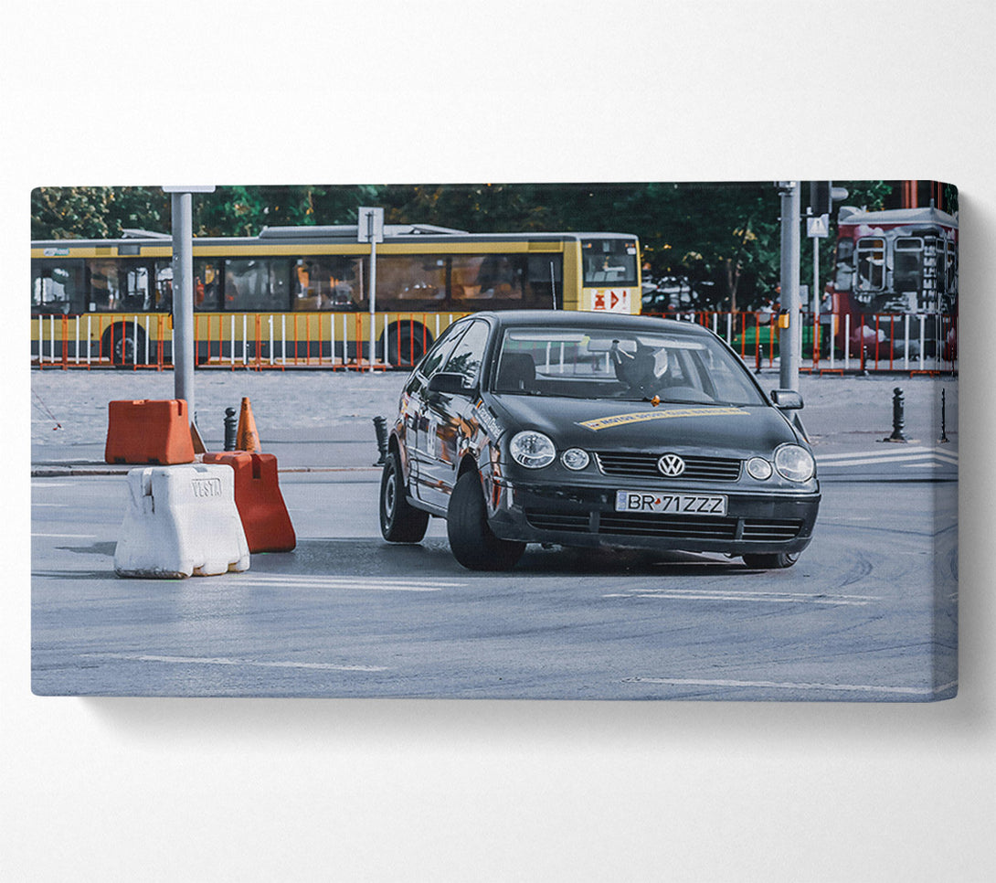  A Canvas Print of Black Car In City Canvas Art