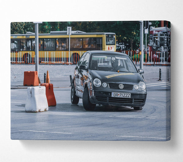  A Canvas Print of Black Car In City Canvas Art