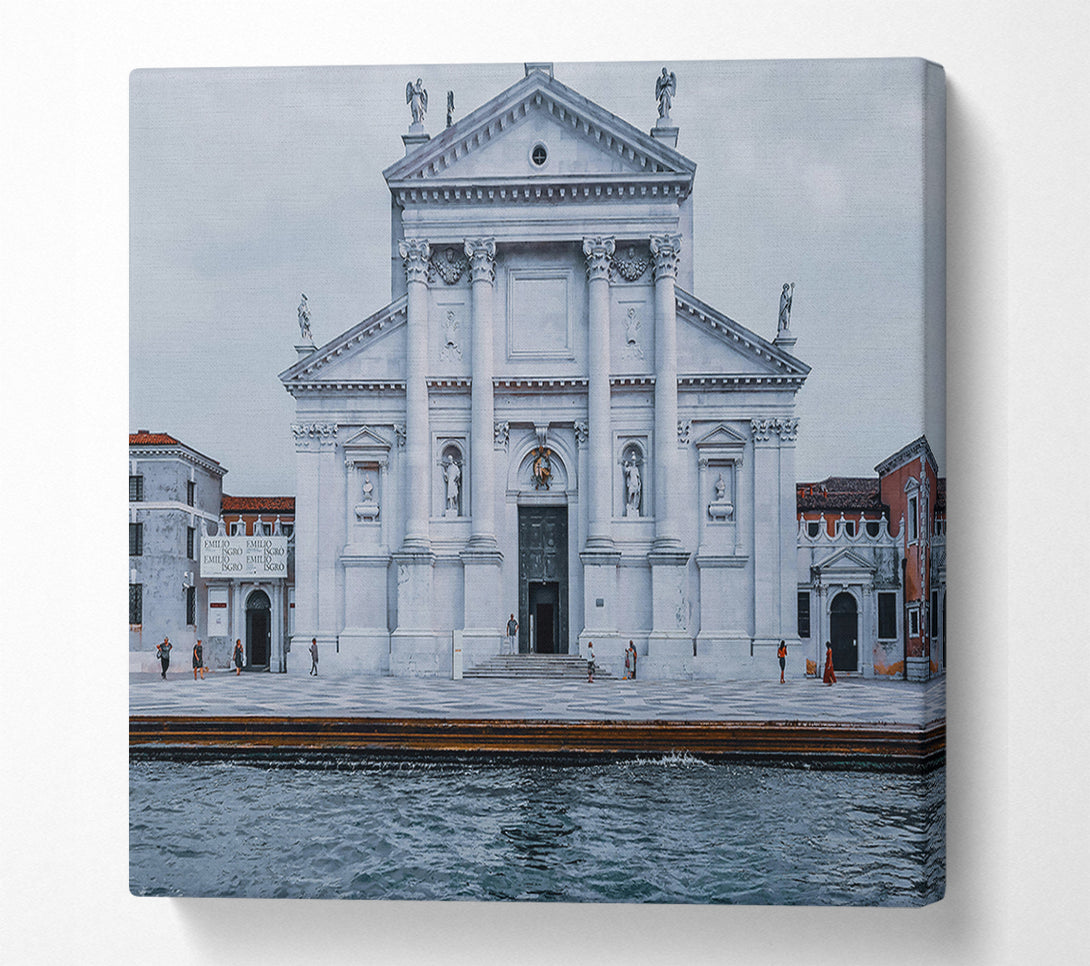  A Canvas Print of Azure Facade Reflections Canvas Art