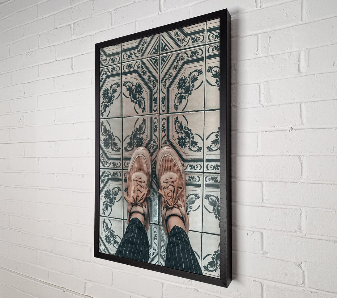  A Canvas Print of Peach Tile Steps Canvas Art