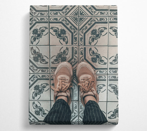  A Canvas Print of Peach Tile Steps Canvas Art