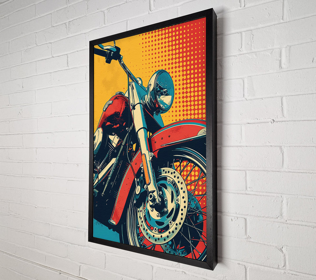  A Canvas Print of Motocycle Halftone Canvas Art