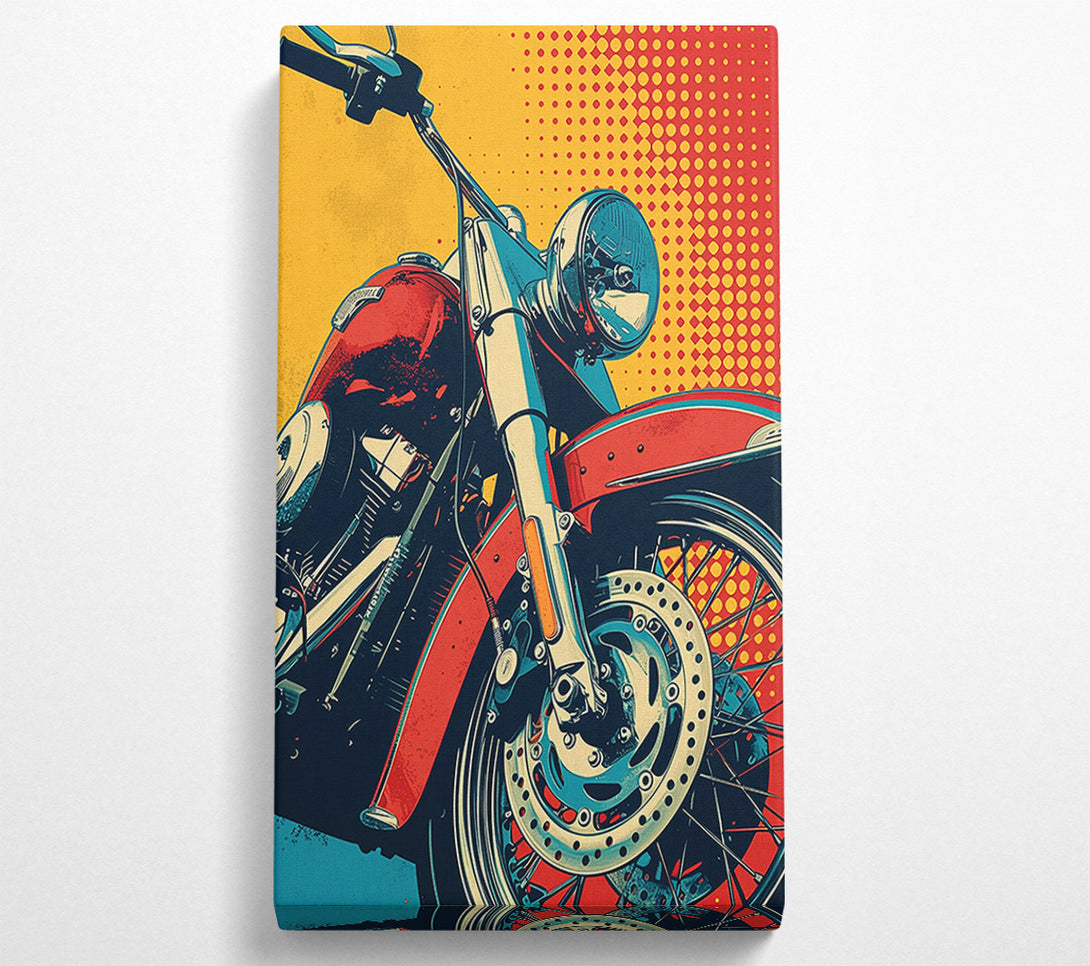 A Canvas Print of Motocycle Halftone Canvas Art