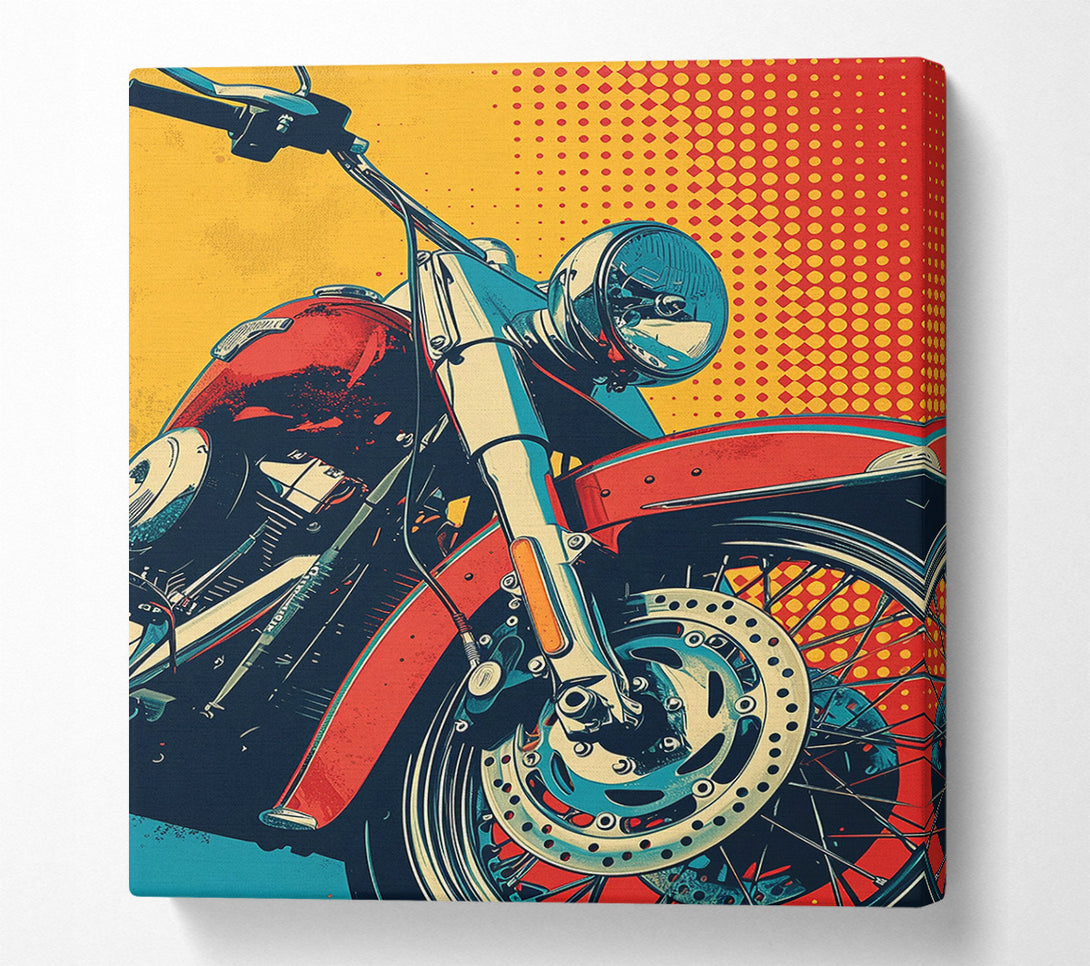  A Canvas Print of Motocycle Halftone Canvas Art