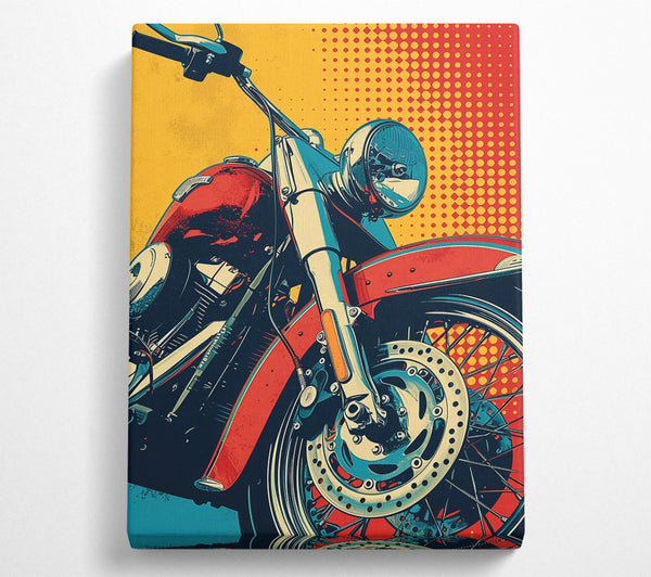  A Canvas Print of Motocycle Halftone Canvas Art