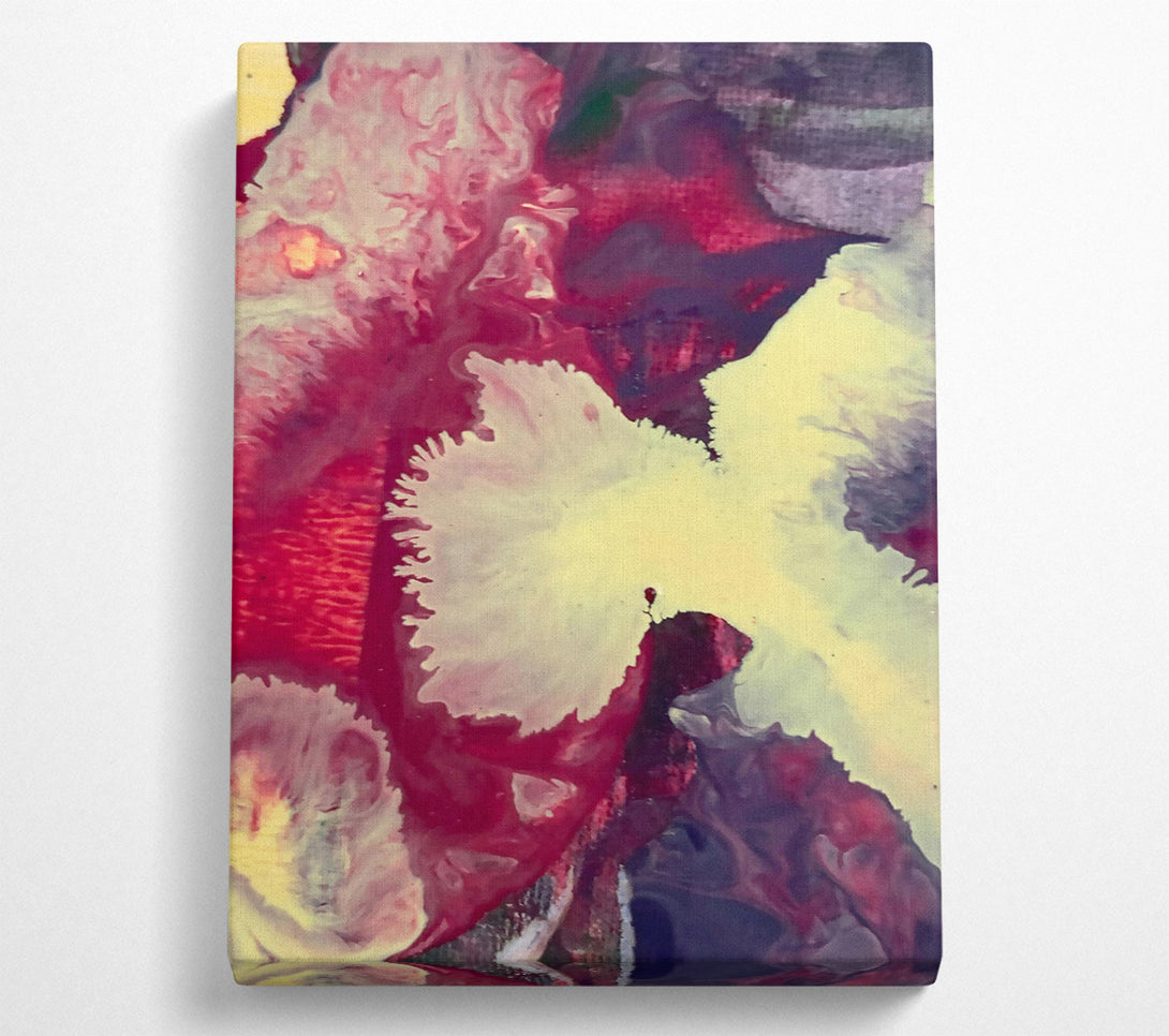  A Canvas Print of Crimson Swirls Of Yellow Canvas Art