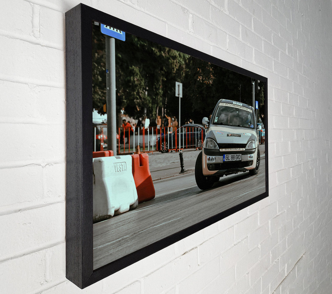  A Canvas Print of Silver Rally Car Canvas Print
