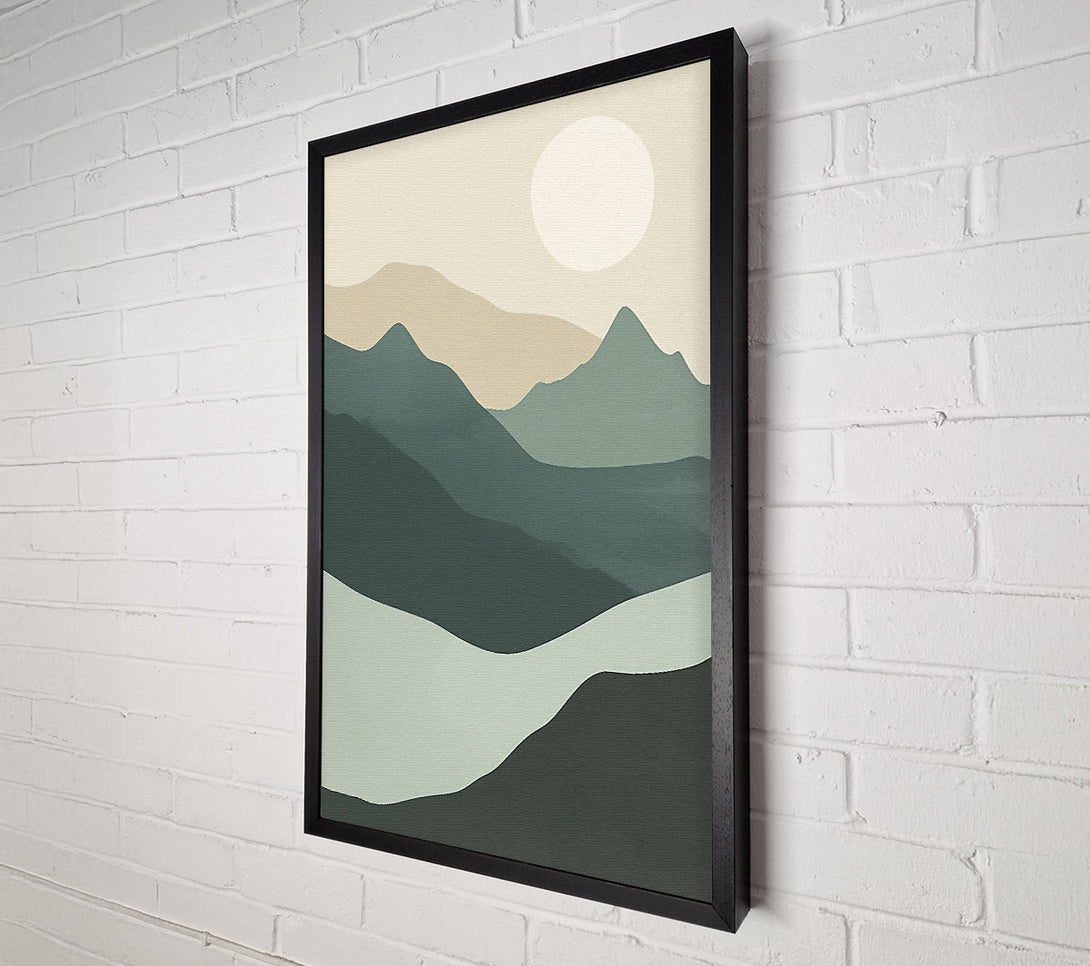  A Canvas Print of Mountain And Sun Landscape Canvas Wall Art
