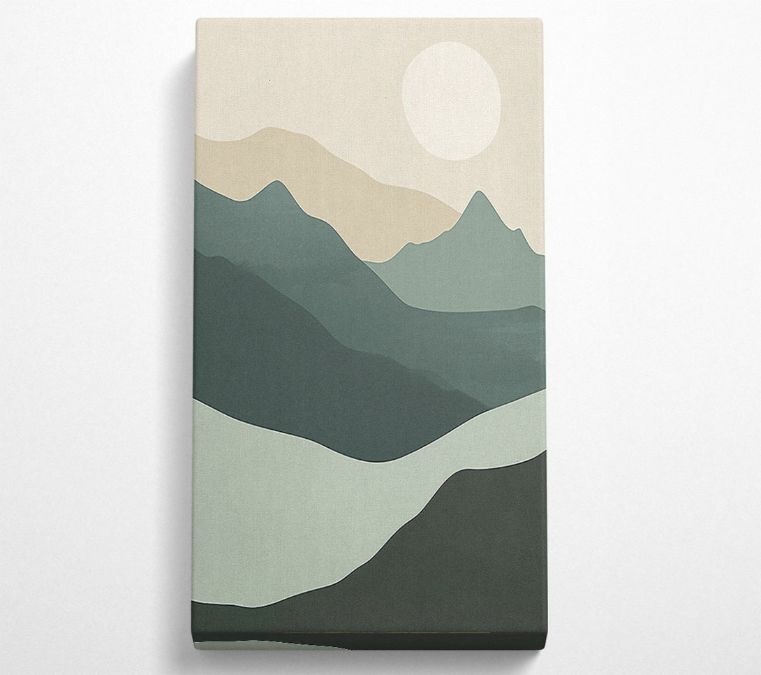  A Canvas Print of Mountain And Sun Landscape Canvas Wall Art
