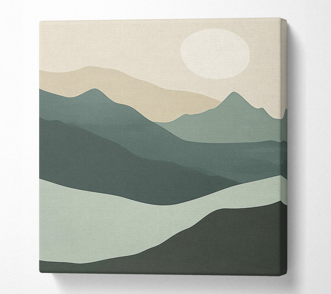  A Canvas Print of Mountain And Sun Landscape Canvas Wall Art