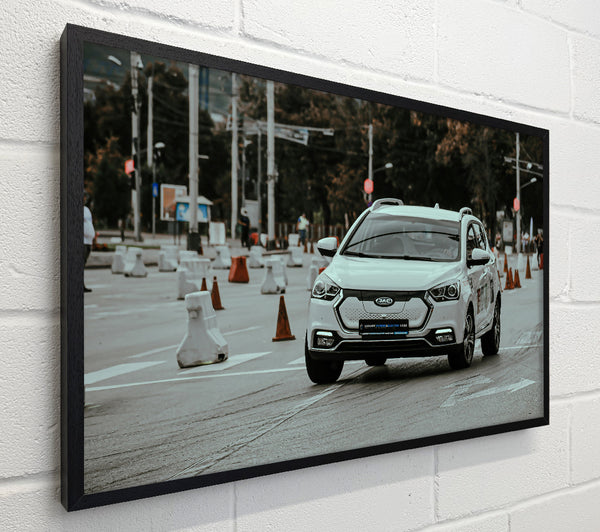 White Car On Course