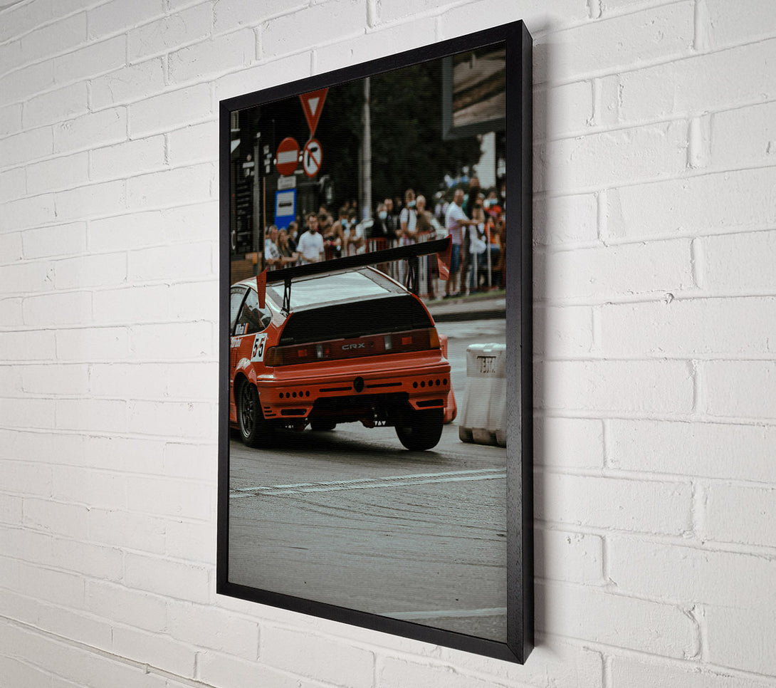  A Canvas Print of Red Honda Crx Drift Canvas Wall Art