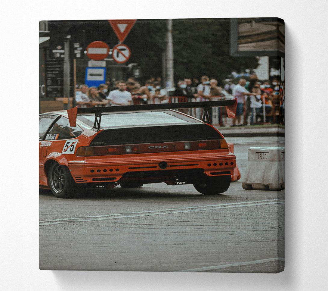 A Canvas Print of Red Honda Crx Drift Canvas Wall Art