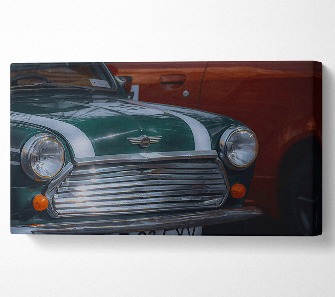  A Canvas Print of Emerald Mini Cooper Canvas Print