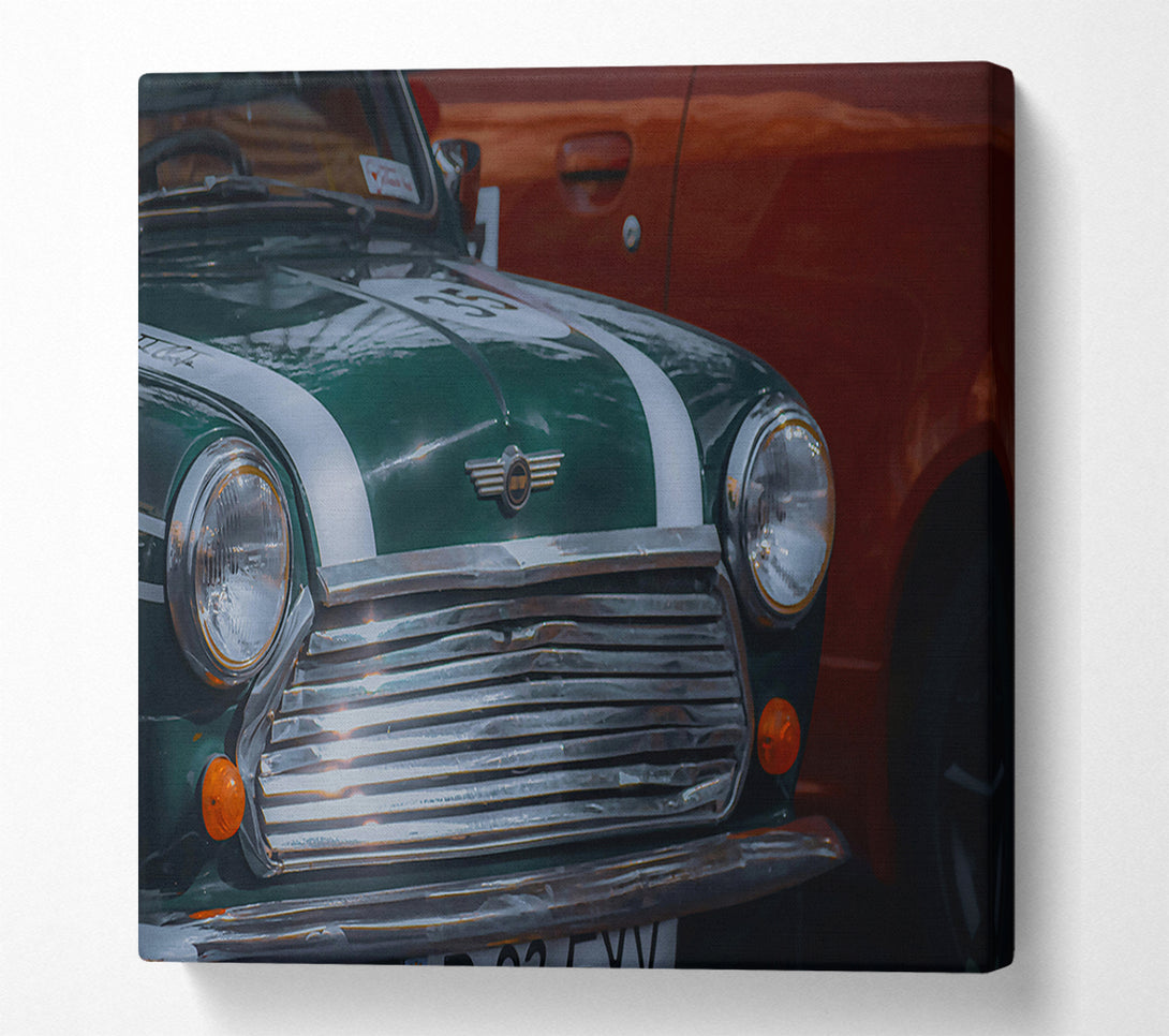  A Canvas Print of Emerald Mini Cooper Canvas Print